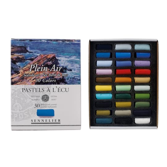 Sennelier Plein Air Seaside Colors Extra-Soft Pastel Half Stick Set, 30ct.